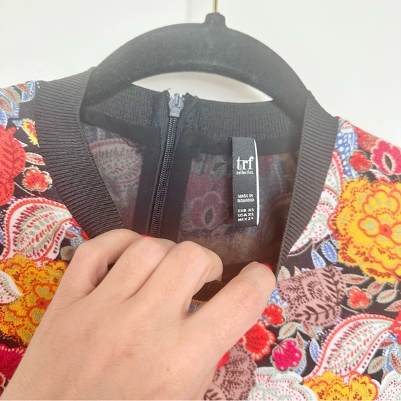 Zara Floral Long Sleeve Faux Wrap Skirt Mini Dress - Picture 5 of 8